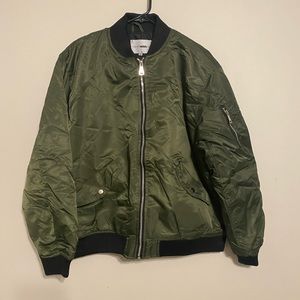 Mens olive green bomber jacket